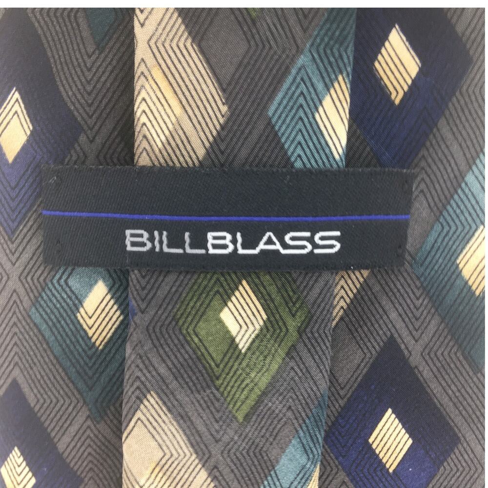 Bill Blass Multicolor Diamond Pattern All Silk Ne… - image 6